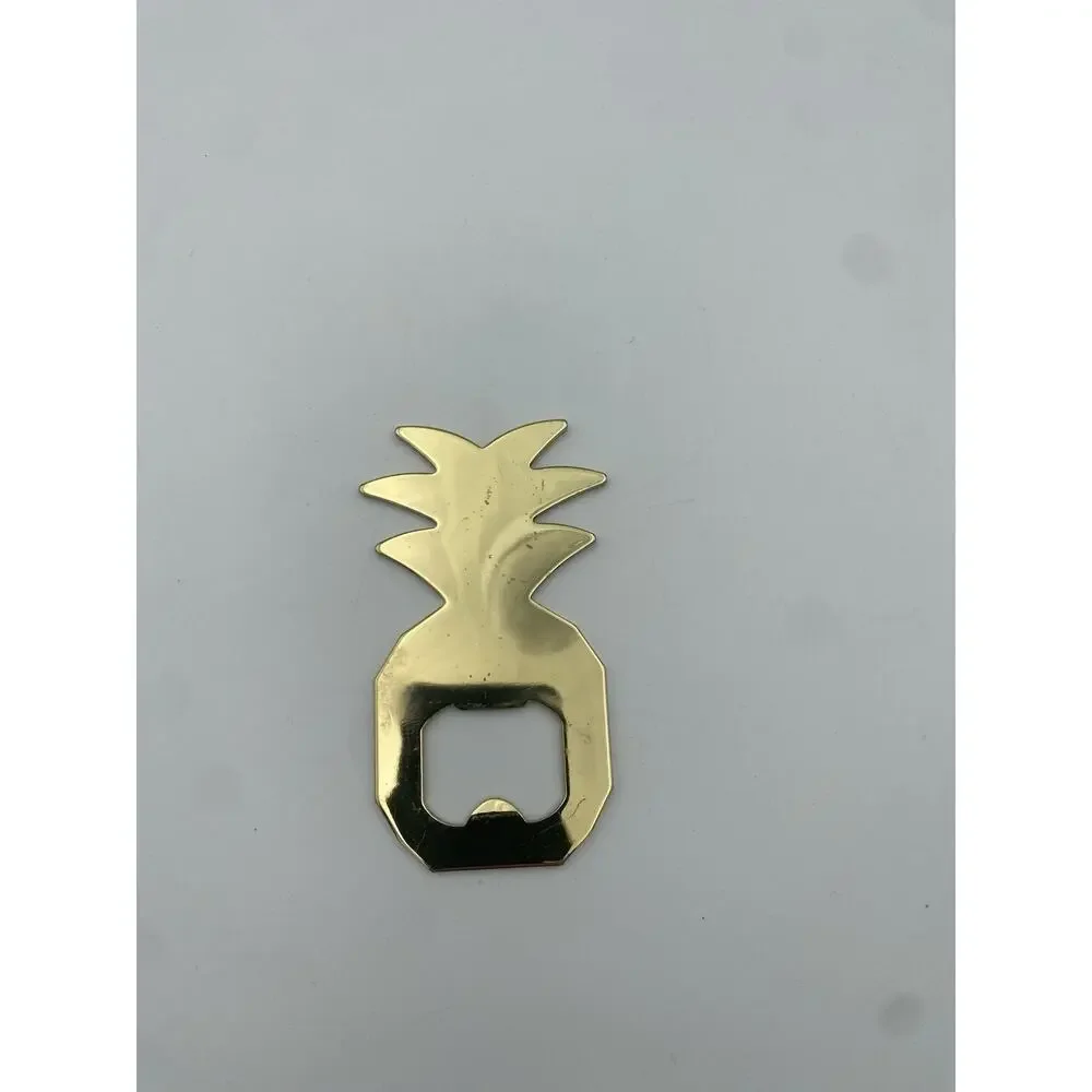 Gold Metal Pineapple Handheld Bottle Opener, Novelty Style, 3.5 in